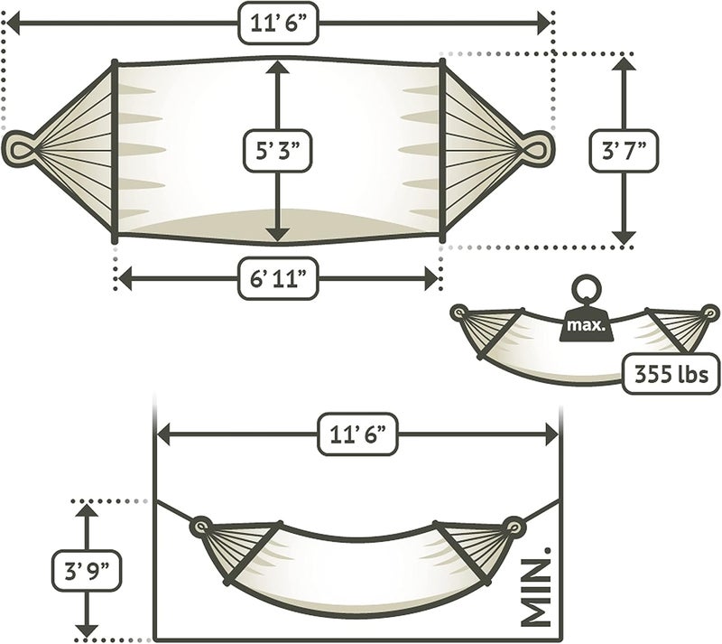 LA SIESTA Alisio Double Spreader Bar Hammock (Size L - 160 cm) (Sea salt) - Image 3